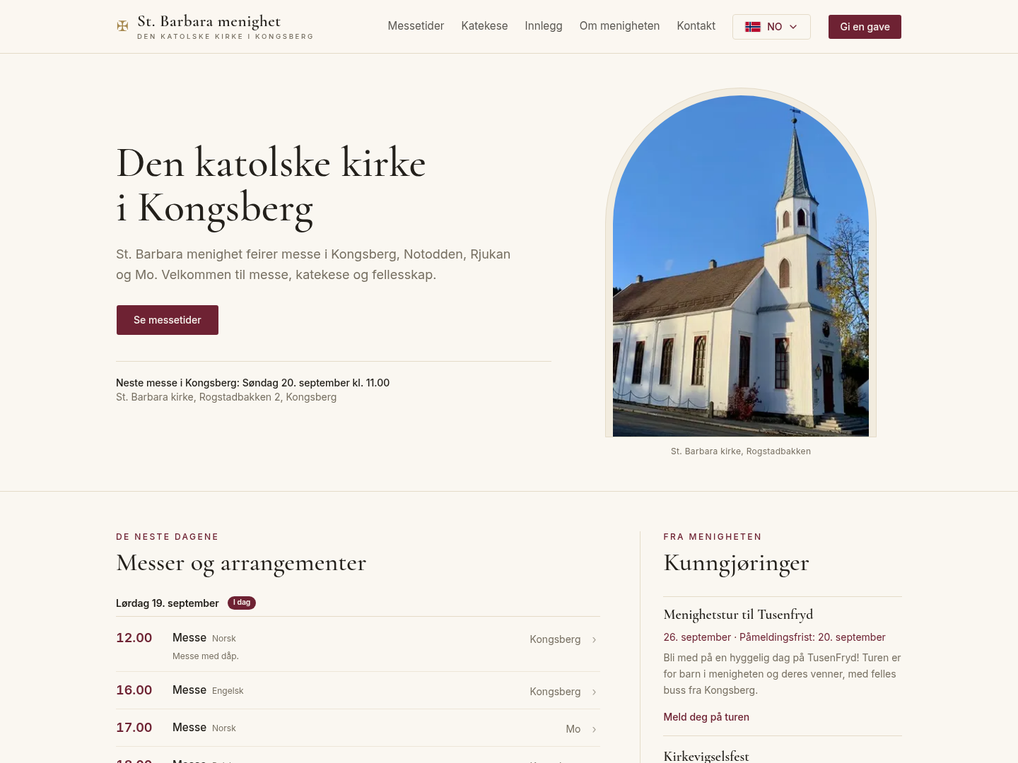St. Barbara · kongsberg.katolsk.no